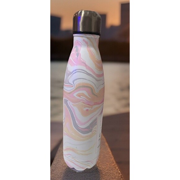 "Give Thanks" Marble Patterned Stainless Steel Water Bottle 20oz Insulated 10.5' - Picture 3 of 15